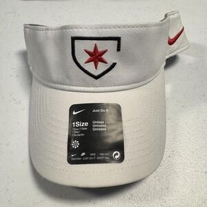 Chicago Red Stars Hat Visor Strap Back Mens One Size White Soccer Nike Dri Fit